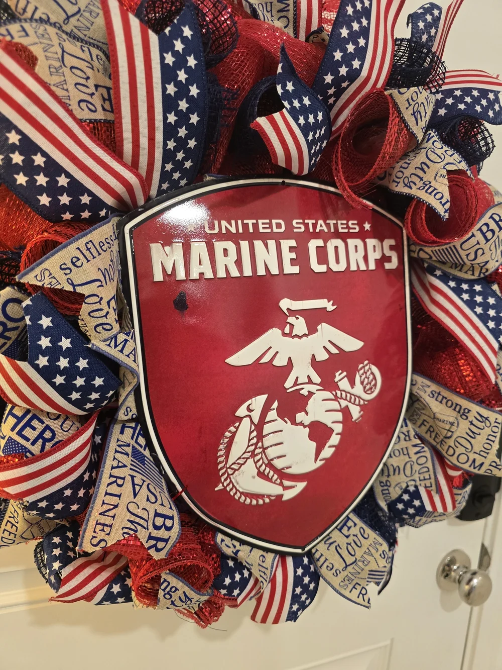 United States Marine Corps Patriotic Wreath - Red, White & Blue USMC